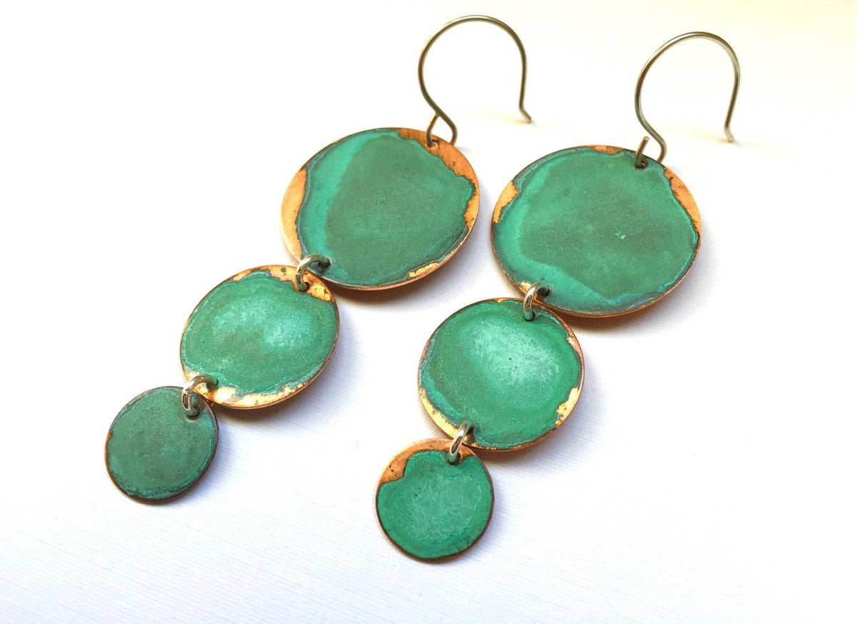 ピアス ADERERROR Rapil earring Green lizzie-two-color-dangle-