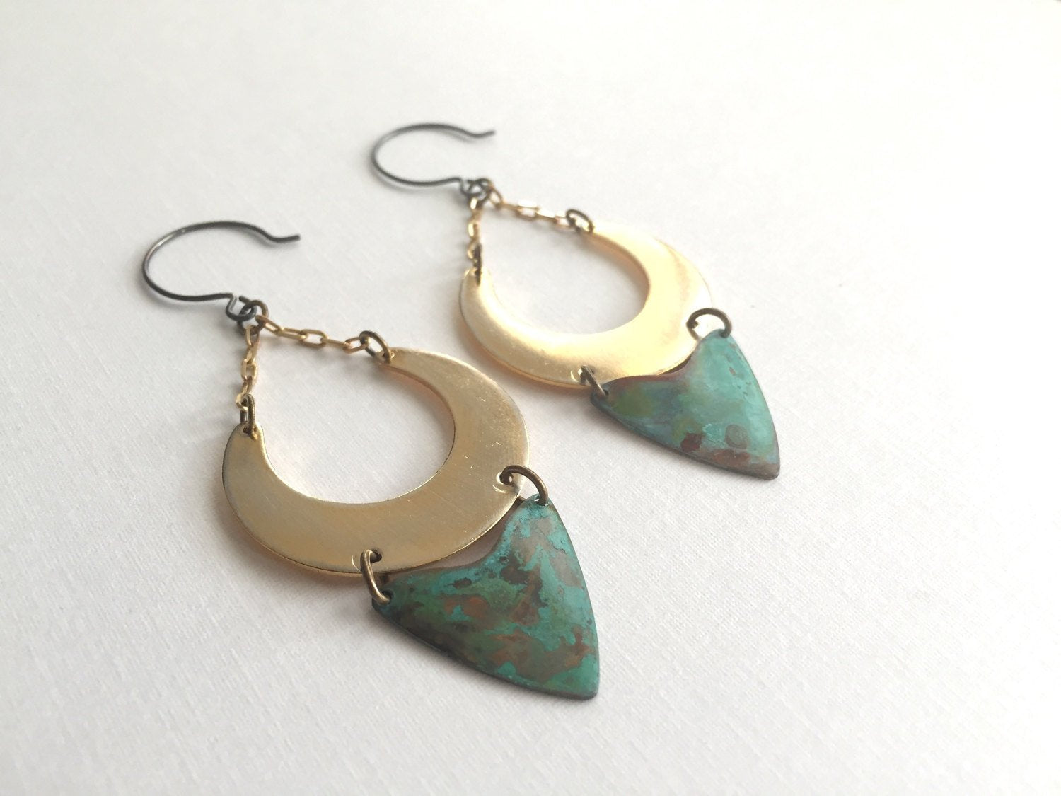 Crescent and Arrows Earrings