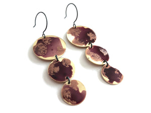 Rosewood 3 Circle Earrings