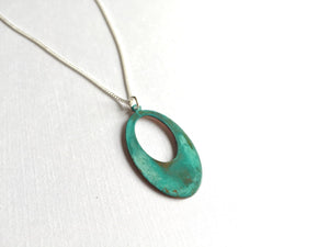 Open Oval Verdigris Necklace