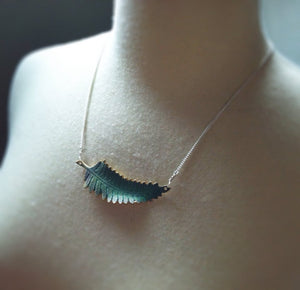 Verdigris & Brass Leaf Necklace