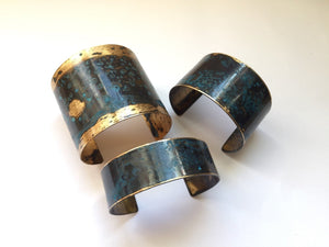 The Original Patina Cuff - Speckled Versigris on Brass - 2" Wide