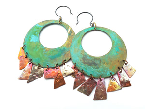 Verdigris Fiesta Hoop Earrings