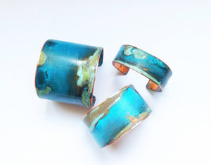 The Original Patina Cuff - Mixed Verdigris 3/4" Copper Cuff