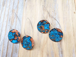 Verdigris Patina Copper Earrings
