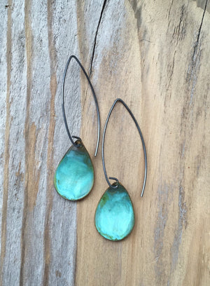 Verdigris Reverse Domed Earrings