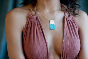 Ocean Tide Rectangle Necklace