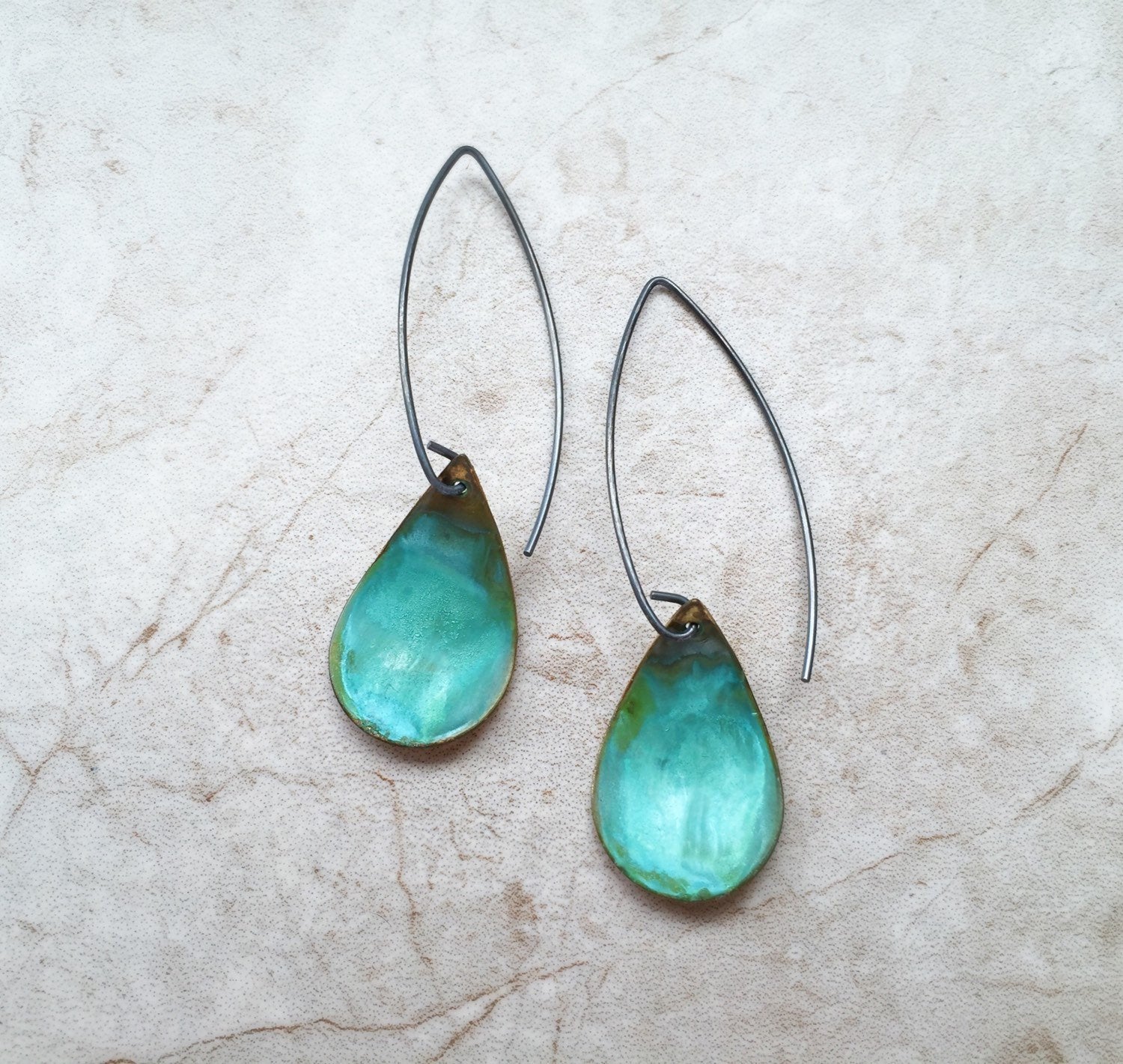 Verdigris Reverse Domed Earrings