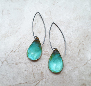 Verdigris Reverse Domed Earrings