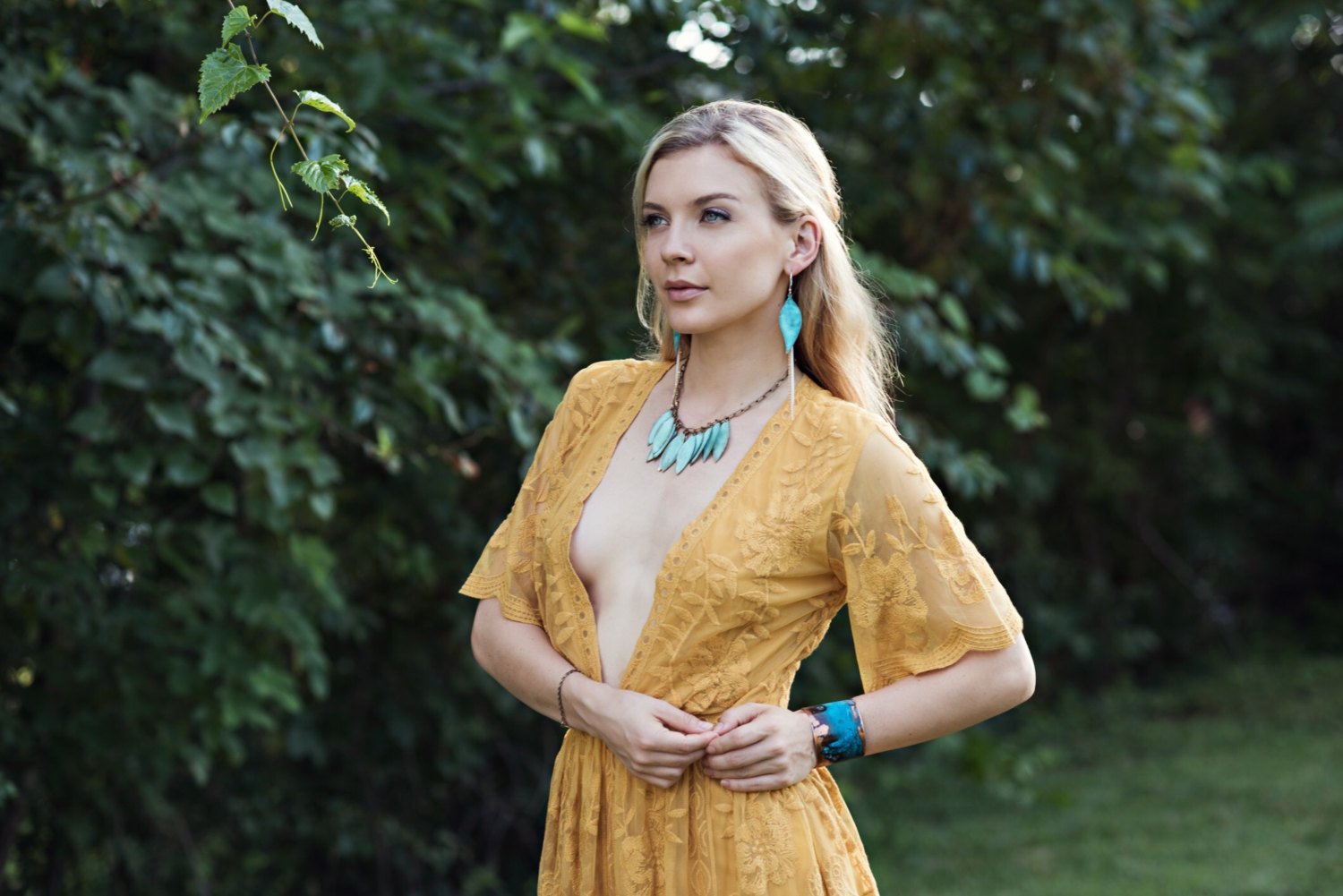 Cascading Verdigris Leaf Earrings