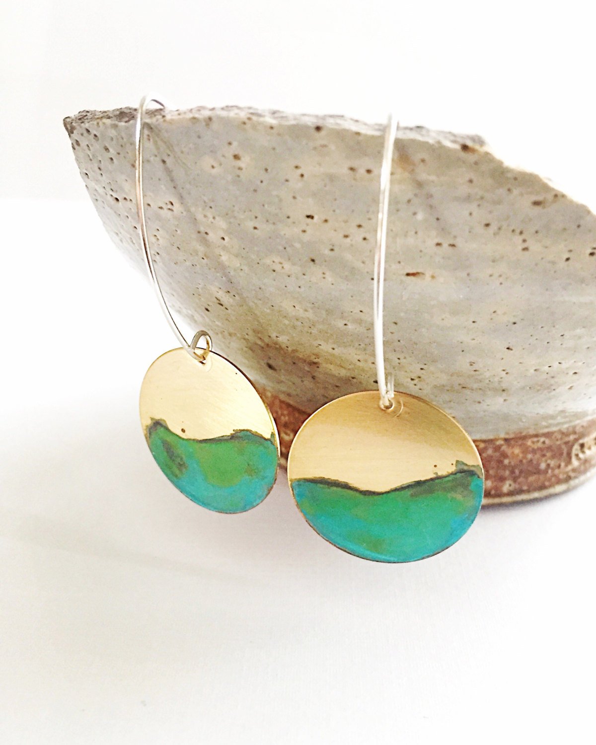 Ocean Tide Circle Dangle Earrings