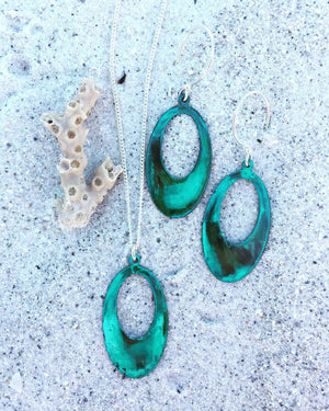 Open Oval Verdigris Necklace