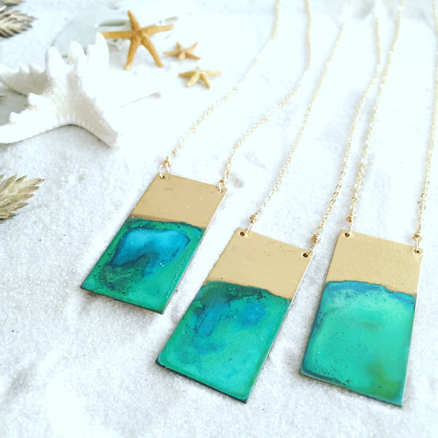 Ocean Tide Rectangle Necklace