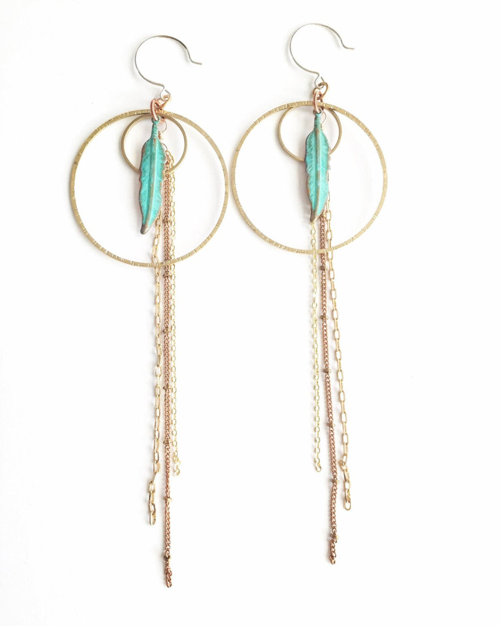 Hope Feather and Hoops Earrings