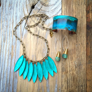 Verdigris Leaf Necklace