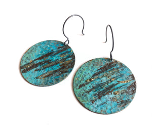 Lido Patina Textured Circle Earrings