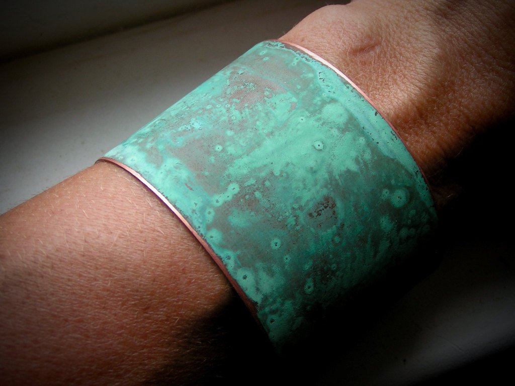 The Original Patina Cuff - Green Verdigris - 2" Copper Cuff