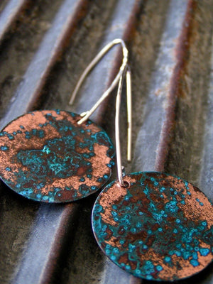 Verdigris Patina Copper Earrings