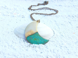 Ocean Tide Crescent Moon Necklace