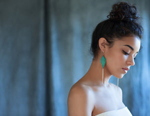 Cascading Verdigris Leaf Earrings