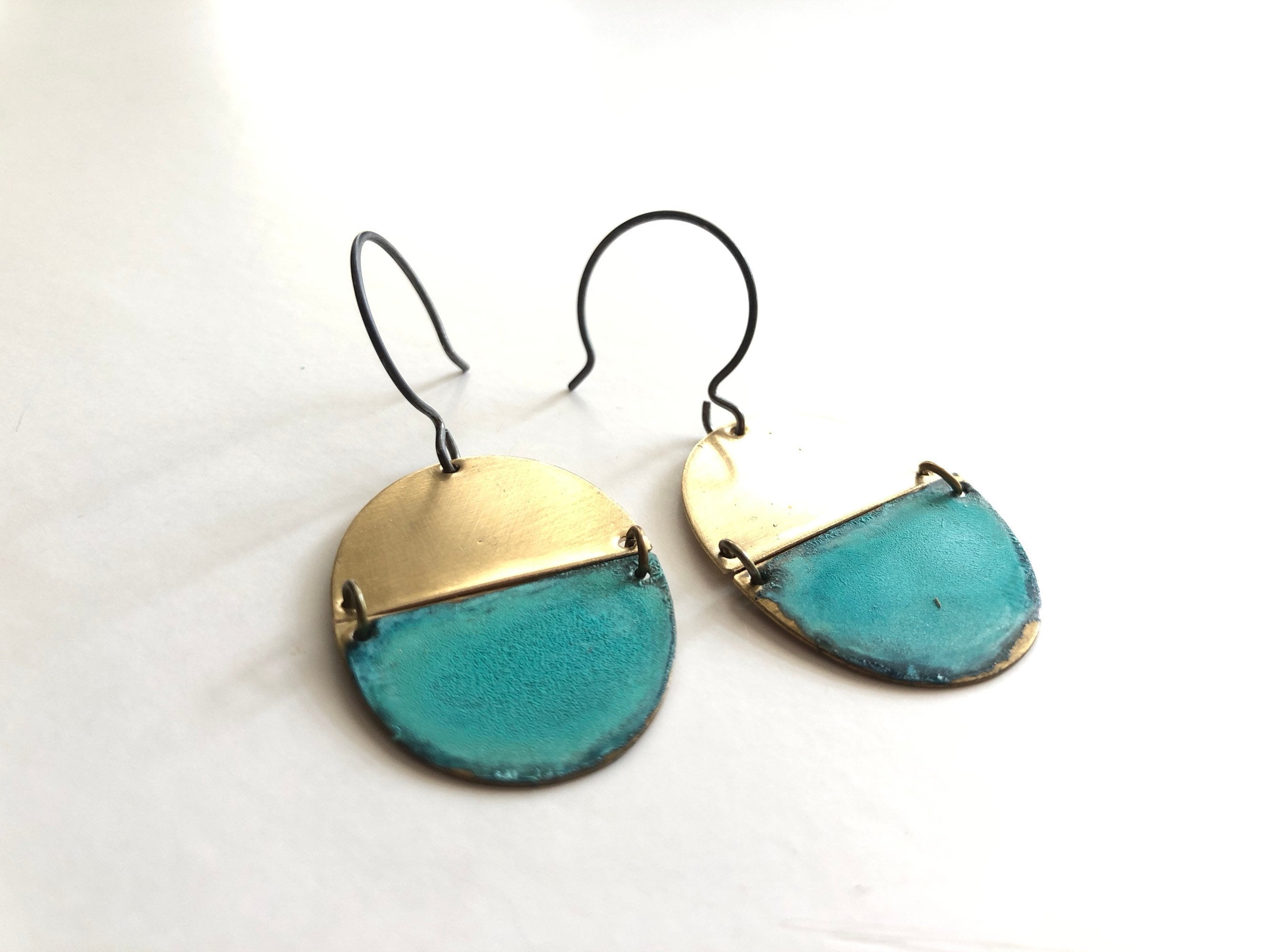 Two Tone Oval Earrings