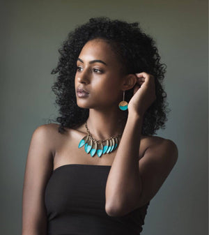 Ocean Tide Circle Dangle Earrings