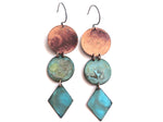 Patina Circles and Diamonds Earrings - E1833