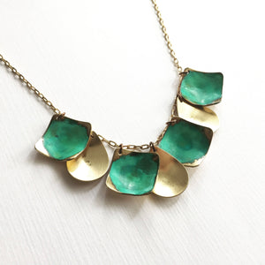 Verdigris and Brass Drops Necklace