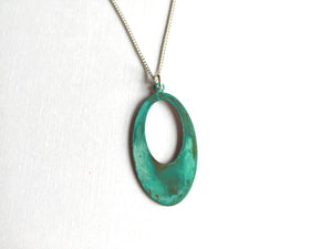 Open Oval Verdigris Necklace