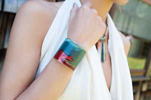 The Original Patina Cuff - Red & Mixed Verdigris Patina Cuff 2" Wide