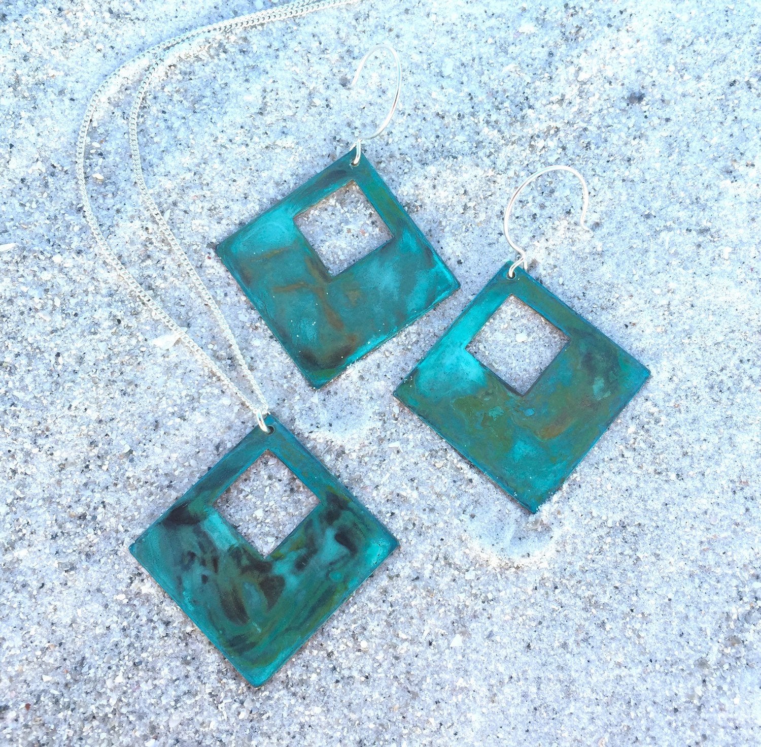 Open Diamond Verdigris Necklace