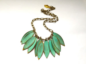 Verdigris Leaf Necklace