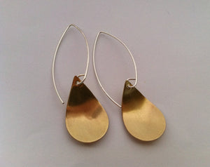 Brass Reverse Domed Dangle Earrings