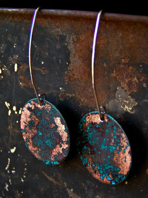 Verdigris Patina Copper Earrings