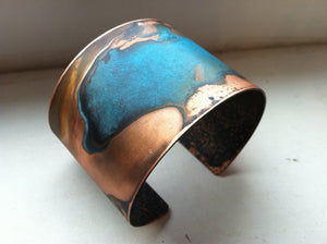 The Original Patina Cuff - Blue Verdigris - 2" Copper Cuff