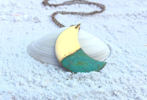 Ocean Tide Crescent Moon Necklace