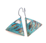 Lido Patina Domed Open Triangle Earrings