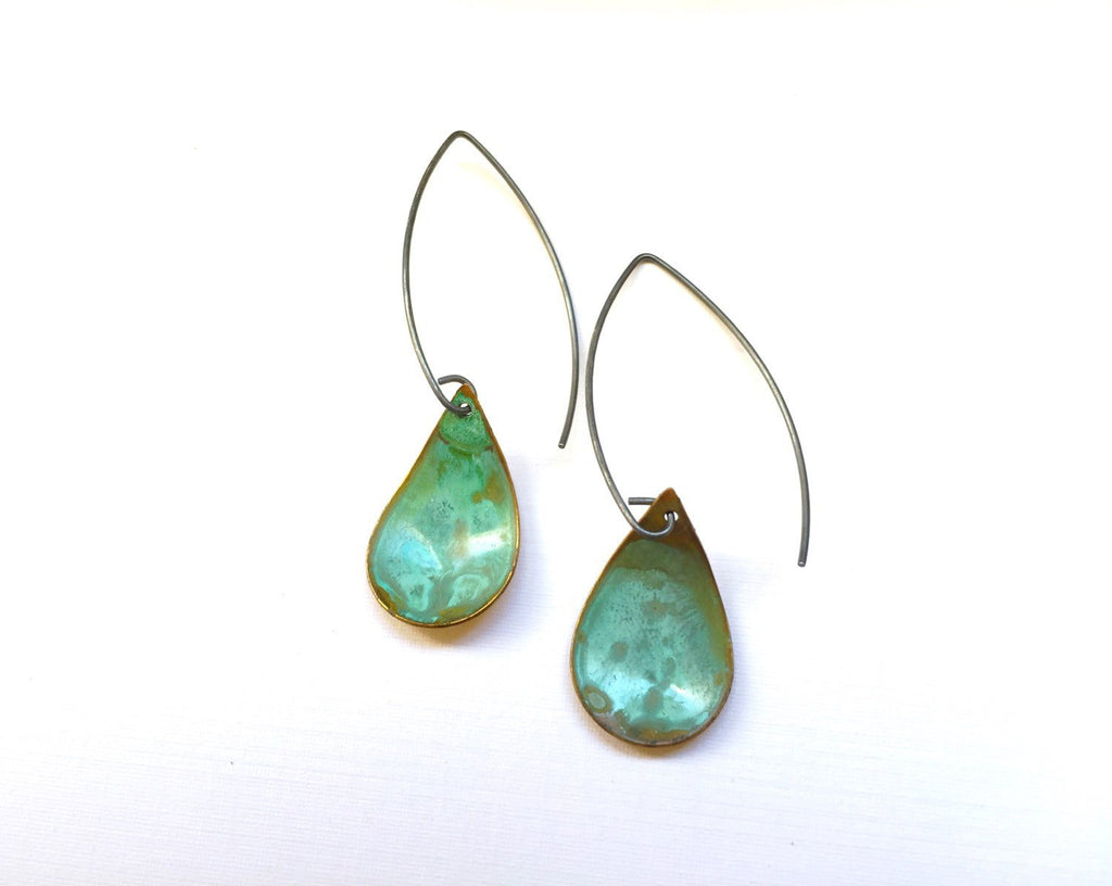 Verdigris Reverse Domed Earrings