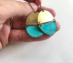 Two Tone Oval Earrings