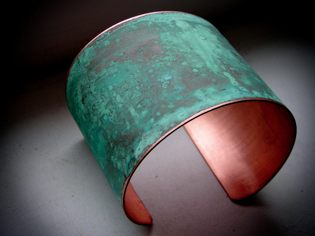 The Original Patina Cuff - Green Verdigris - 2" Copper Cuff