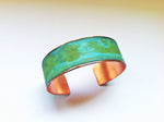 The Original Patina Cuff - Green Verdigris 3/4" Copper Cuff