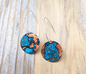 Verdigris Patina Copper Earrings