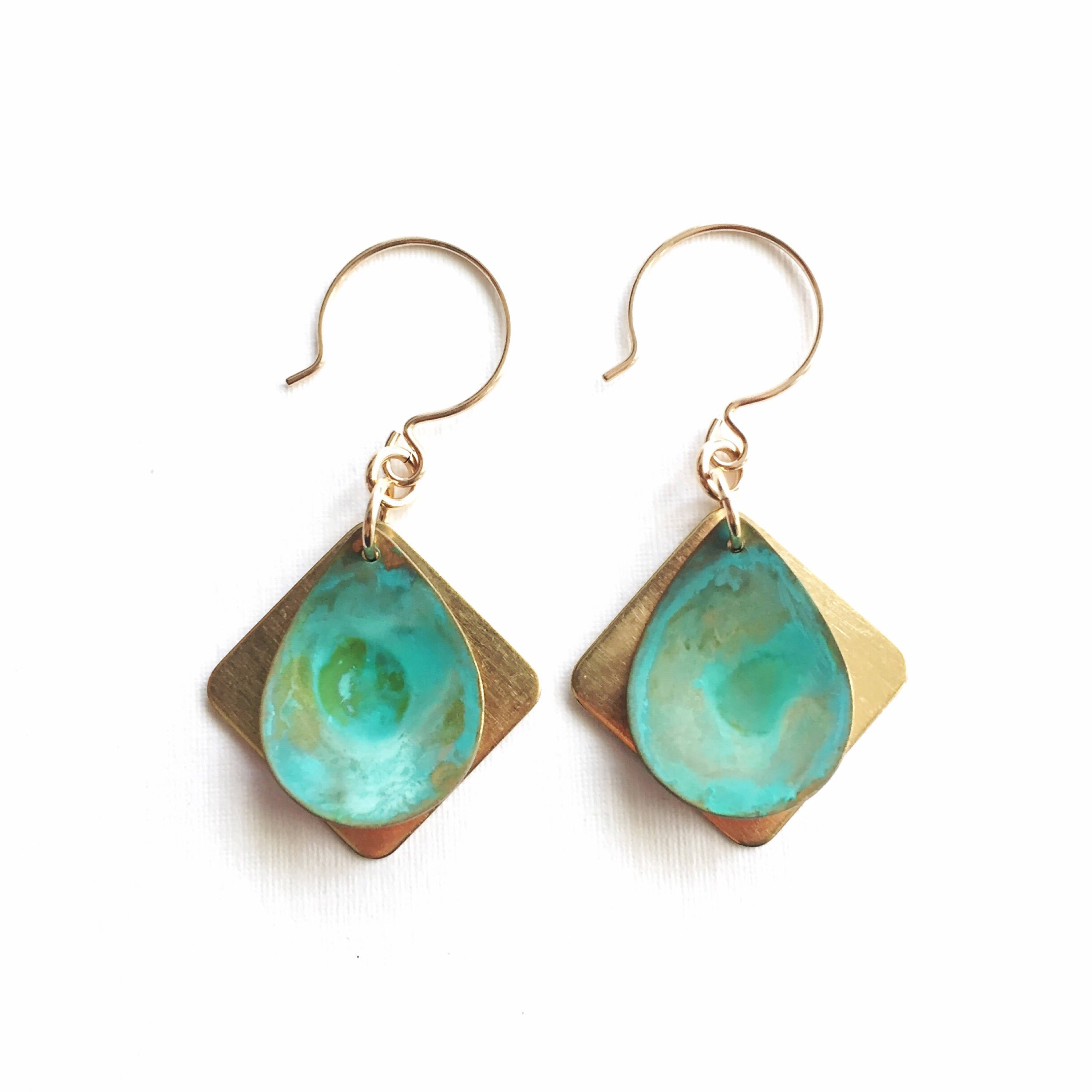 Verdigris Drop Earrings