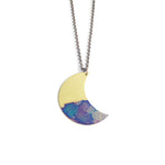 Crescent Moon Violet Watercolor Patina