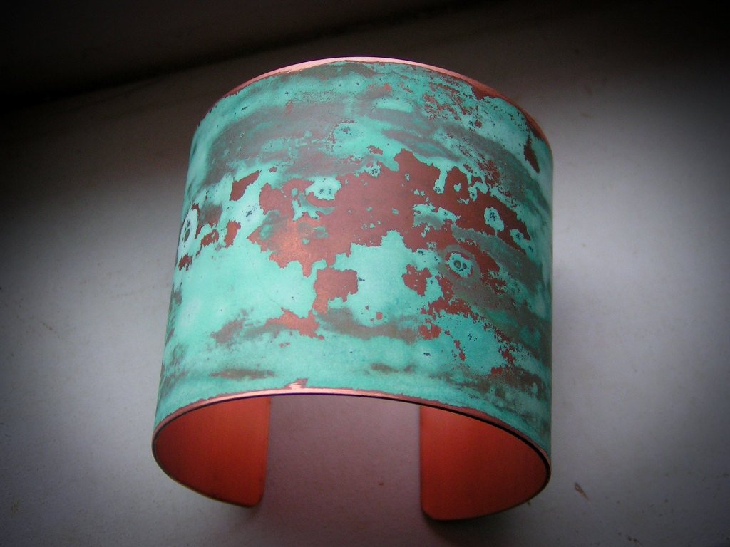 The Original Patina Cuff - Green Verdigris - 2" Copper Cuff