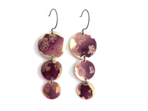 Rosewood 3 Circle Earrings