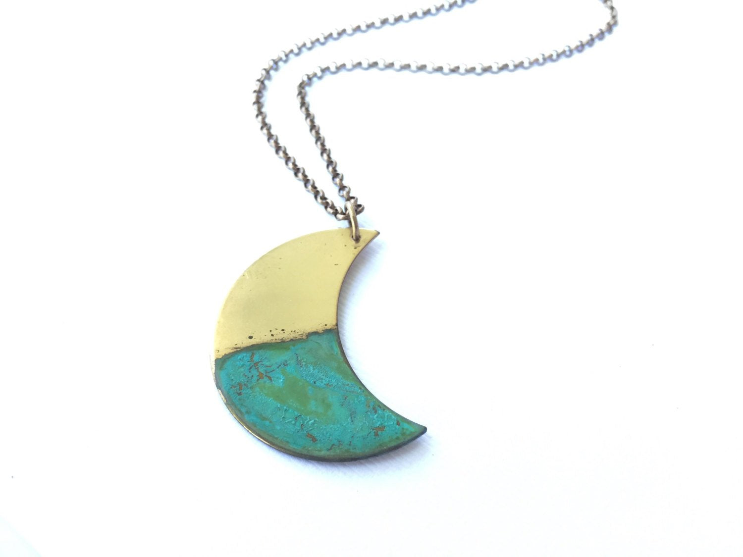 Ocean Tide Crescent Moon Necklace