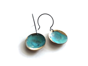 Medium Domed Verdigris Earrings E1835