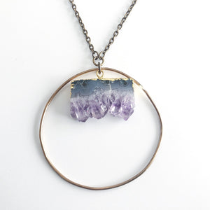 Amethyst & Circle Necklace N1904