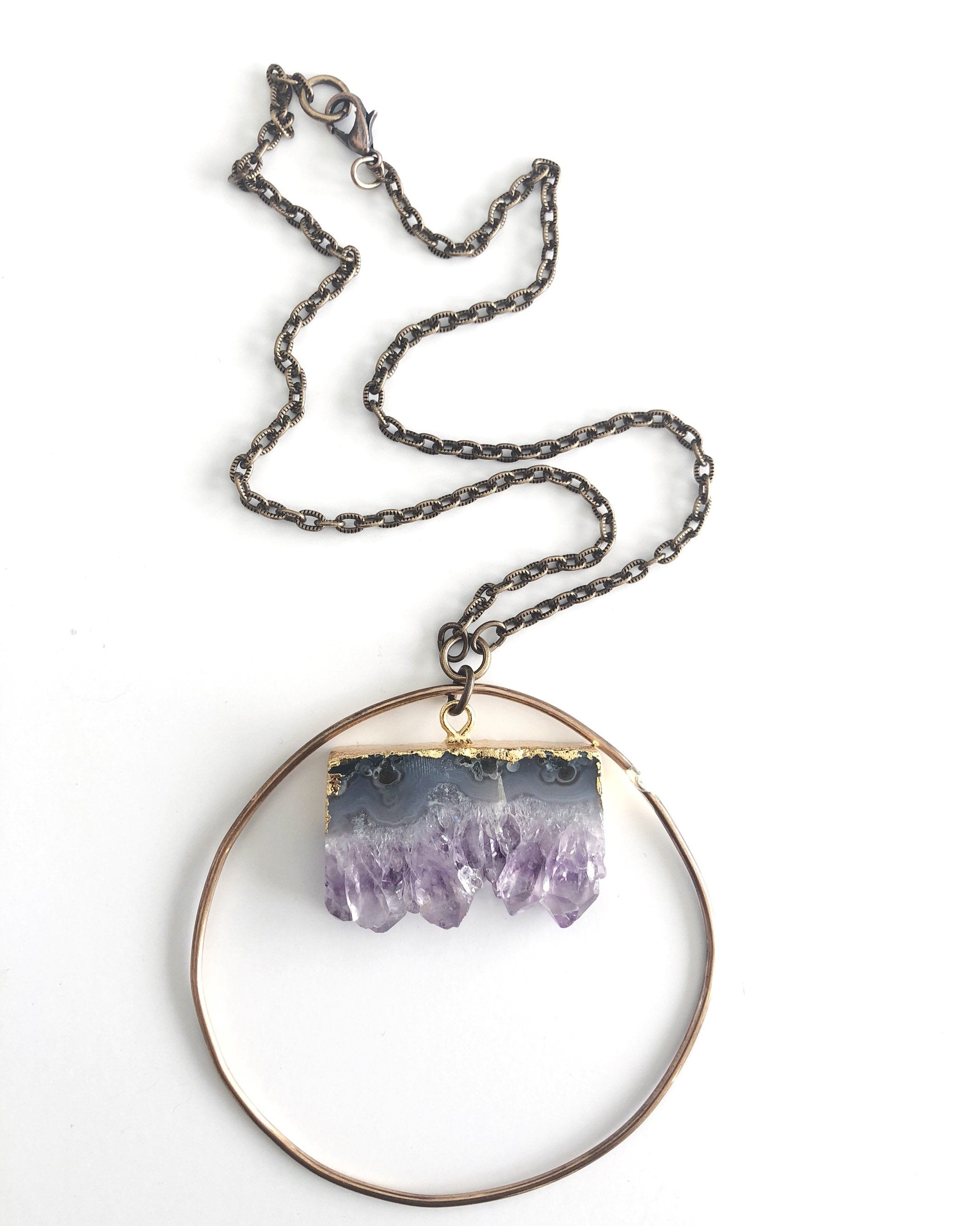 Amethyst & Circle Necklace N1904